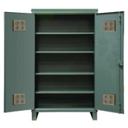 Shelving Storage Cabinet, 78 in H, 60 in W, 24 in D, Swing, Padlock Hasp, Gray, 4 Shelves, 0 Drawers
