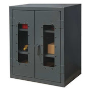 Shelving Storage Cabinet, 36 in H, 36 in W, 24 in D, Swing, Padlock Hasp, Gray, 2 Shelves, 0 Drawers