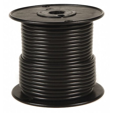 Primary Wire, GPT, 8 AWG, 1C C, Black, PVC, Stranded, 60V, 25 ft.