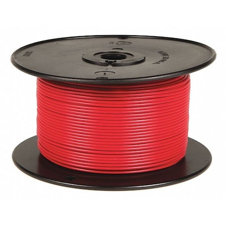 Primary Wire, GPT, 18 AWG, 1C C, Red, PVC, Stranded, 60V, 100 ft.