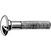 Carriage Bolt, Square Neck, 5/8"-11, 3 in L, Steel, Grade 2, Plain, 10 PK