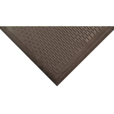 Entrance Mat, Rubber, 1/4 in Thick, Black, 4 ft W x 6 ft L