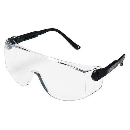 Defiant(R), Safety Glasses, Anti-Scratch, Clear Lens, Black Frame, Frameless