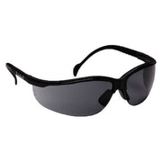 Venture II(R), Safety Glasses, Anti-Fog, Anti-Static & Anti-Scratch, Gray Lens, Black Frame