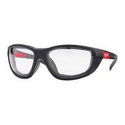 Safety Glasses, Wraparound Clear Polycarbonate Lens, Impact-Resistant, 12PK