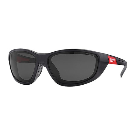 Polarized Safety Glasses, Wraparound Smoke Polycarbonate Lens, Impact-Resistant, 12PK
