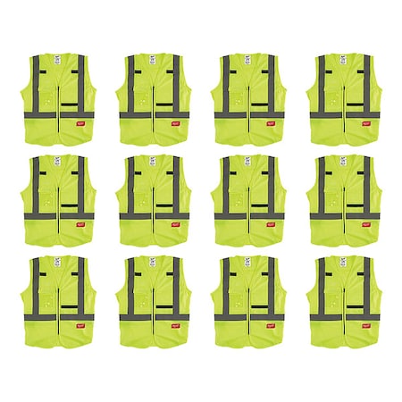 High Visibility Vest,12 pk,3XL/4XL