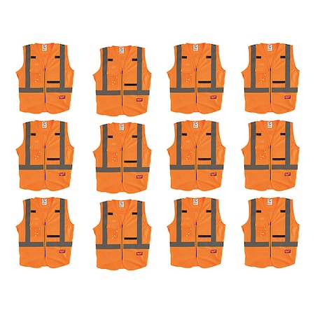High Visibility Vest,12 pk,S/M