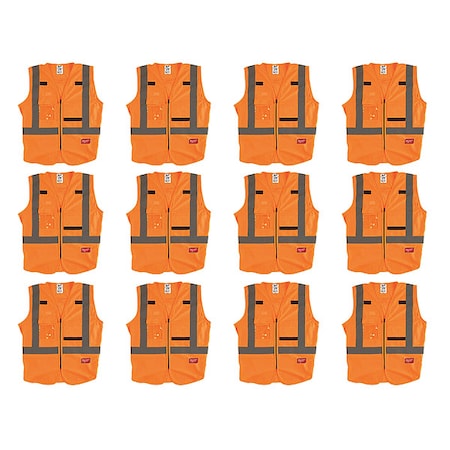 High Visibility Vest,12 pk,L/XL