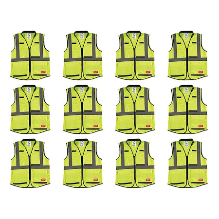 High Visibility Vest,12 pk,S/M