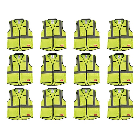 High Visibility Vest,12 pk,3XL/4XL