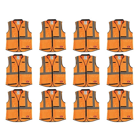 High Visibility Vest,12 pk,3XL/4XL