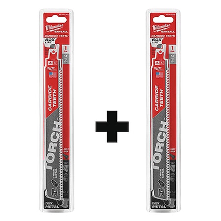 Reciprocating Saw Blade Set,Thick Metal, 9 in, Teeth per Inch 7