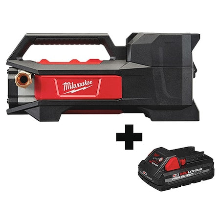 Cordless Transfer Pump Kit, 18 V, 1/4 HP, Reinforced Nylon, 3/4 in Inlet