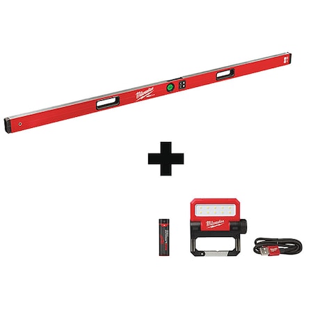 72" REDSTICK Digital Level w/ PINPOINT Measurement Technology + USB ROVER Pivoting Flood Light