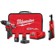 M12 Cordless 3/8" Ratchet + M12 FUEL 1/2" Drill/Driver Kit
