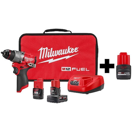 M12 FUEL 1/2" Drill/Driver Kit + M12 HIGH OUTPUT CP2.5 Battery Pack