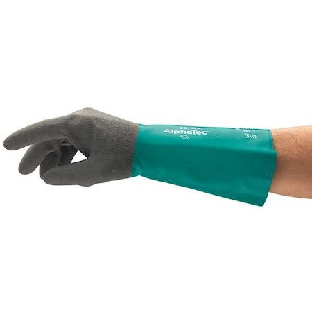 AlphaTec(R) 58-435 Chemical Resistant Gloves, Nitrile, 15 in L, 16 mil, Gray, 8, 1 PR