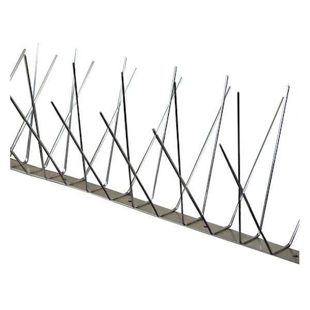 Bird Repellent Spikes, Dura-Spike, 102 ft., Color: Silver