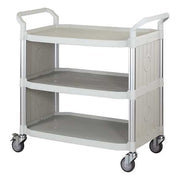 Enclosed Service Cart, Fiber Glass/Polypropylene, 400 lb Load Capacity, 3 Shelves, 43 5/8 in L