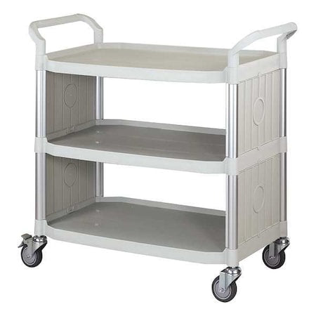 Enclosed Service Cart, Fiber Glass/Polypropylene, 400 lb Load Capacity, 3 Shelves, 43 5/8 in L