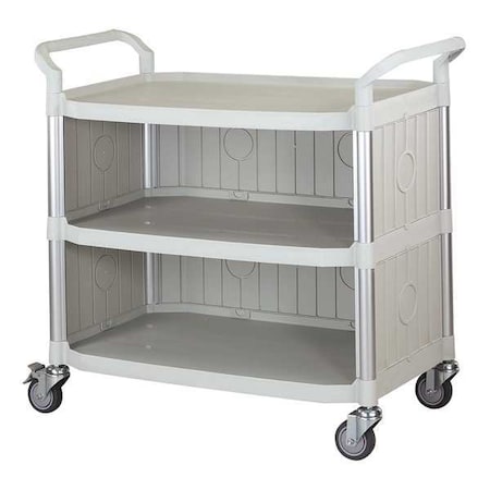Enclosed Service Cart, Fiber Glass/Polypropylene, 400 lb Load Capacity, 3 Shelves, 43 5/8 in L