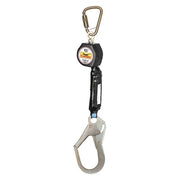 Self-Retracting Lifeline, Steel Rebar Hook, Steel Carabiner, 1 Leg, 310lb. Wt. Capacity, 6 ft. L