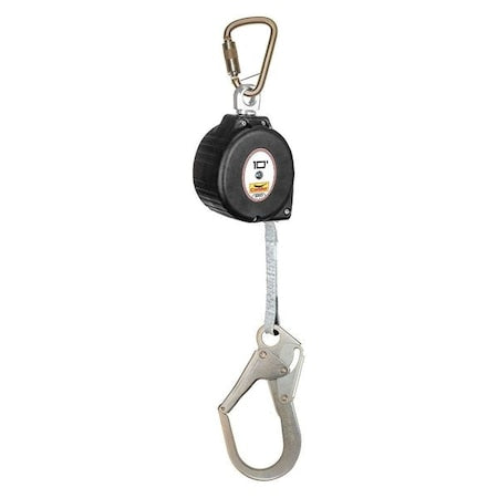 TurboLite Self-Retracting Lifeline, 10 ft. Length, Carabiner, Steel, 1 Leg(s)