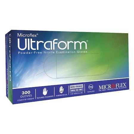 UF-524, Disposable Gloves, 2.00 to 2.99 mil Palm, Nitrile, Powder-Free, S (7), 300 PK, Blue