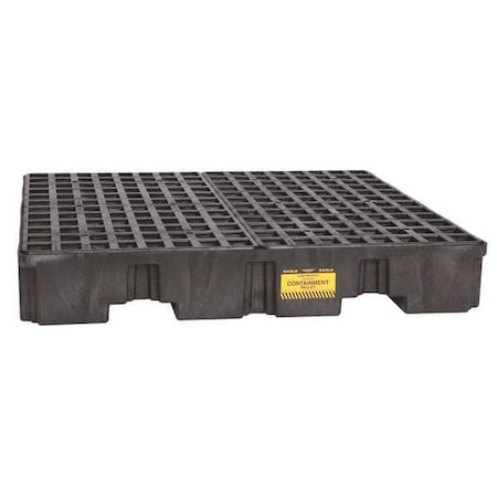 Spill Pallet, 66 gal Spill Capacity, 4 Drums, 8,000 lb Load Capacity, Polyethylene