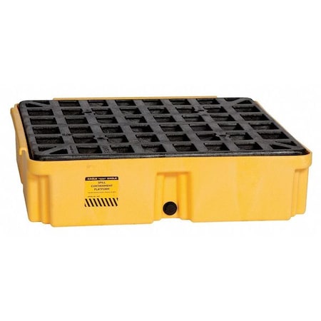 Drum Spill Containment Platform, for (1) Drum, 15 Gallon Spill Capacity, 2000 lb Load Capacity
