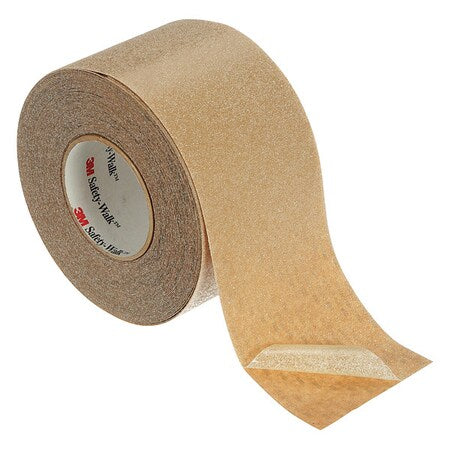 Anti-Slip Tape Mineral Coated; Substrate: Plastic Film 60 Grit Size, Clear, 4" W x 60 ft. L