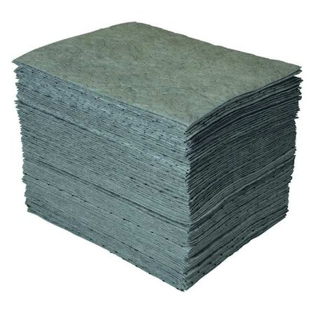 Sorbent Pad, 28 gal, 15 in x 19 in, Universal, Gray, 100 PK