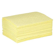 Sorbent Pad, 7 gal, 15 in x 19 in, Harsh Chemicals, Yellow, Polypropylene