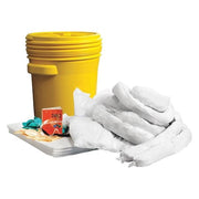 Spill Kit, 14 gal Volume Absorbed per Kit, 20 gal Capacity, Drum, Yellow