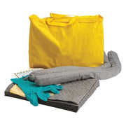 Spill Kit, 5 gal Volume Absorbed per Kit, 5 gal Capacity, Bag, Yellow