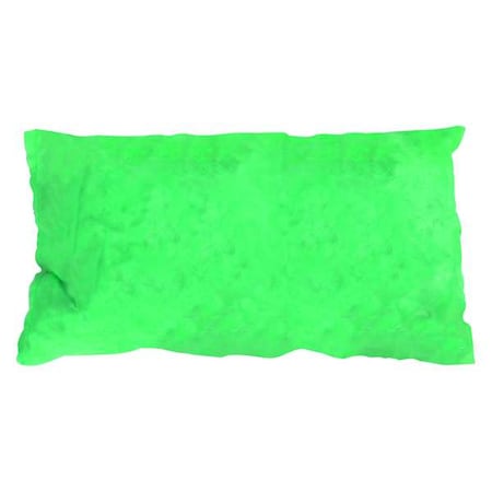 Sorbent Pillow, 18 gal, 8 1/2 in x 17 in, Harsh Chemicals, Green, 10 PK