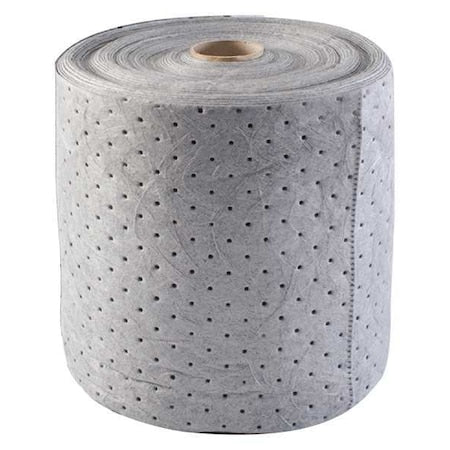 Sorbent Roll, 12 gal, 15 in x 150 ft, Universal, Gray, Polypropylene