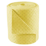 Sorbent Roll, 17 gal, 15 in x 150 ft, Harsh Chemicals, Yellow, Polypropylene