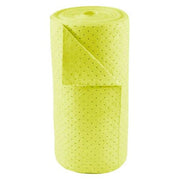 Sorbent Roll, 40 gal, 30 in x 150 ft, Harsh Chemicals, Yellow, Polypropylene
