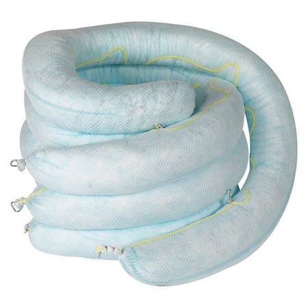 Absorbent Boom,Light Blue/Wht,65 gal,PK4