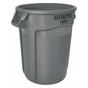 BRUTE 20 gal Round Heavy Duty Plastic Can, Gray, None, Plastic, Not Applicable