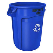 20 gal Round Recycling Bin, Open Top, Blue, Polyethylene, 1 Openings