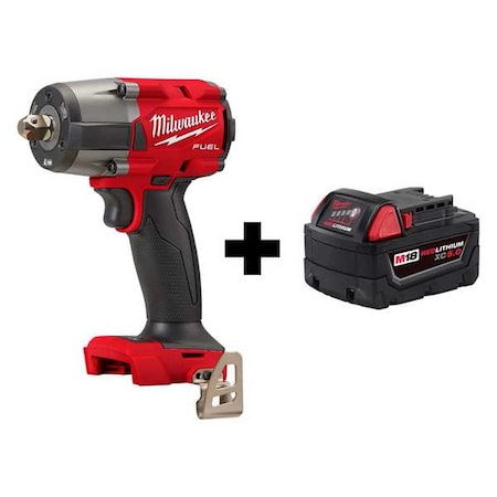 M18 FUEL 1/2 " Mid-Torque Impact Wrench w/ Pin Detent + M18 XC5.0 Battery