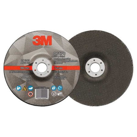 Abrasive Cut-Off Wheel, Type 27, 7 in Dia, 0.125 in Thick, 7/8 in Arbor Hole Size, Ceramic, 36 Grit