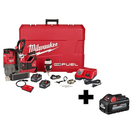 M18 FUEL 1-1/2" Lineman Magnetic Drill High Demand Kit + M18 HIGH OUTPUT XC6.0 Battery Pack