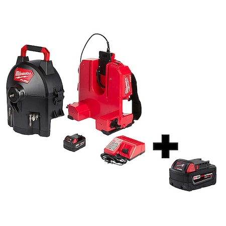 100 ft Cordless Drain Cleaning Machine, 18.0