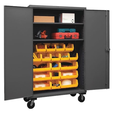 Super Duty Bin Cabinet, 48 in W, 80 in H, 24" D, 18 Bins
