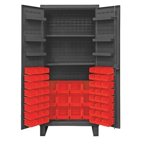 Super Duty Bin Cabinet, 36 in W, 78 in H, 24" D, 60 Bins