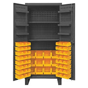 Super Duty Bin Cabinet, 36 in W, 78 in H, 24" D, 60 Bins